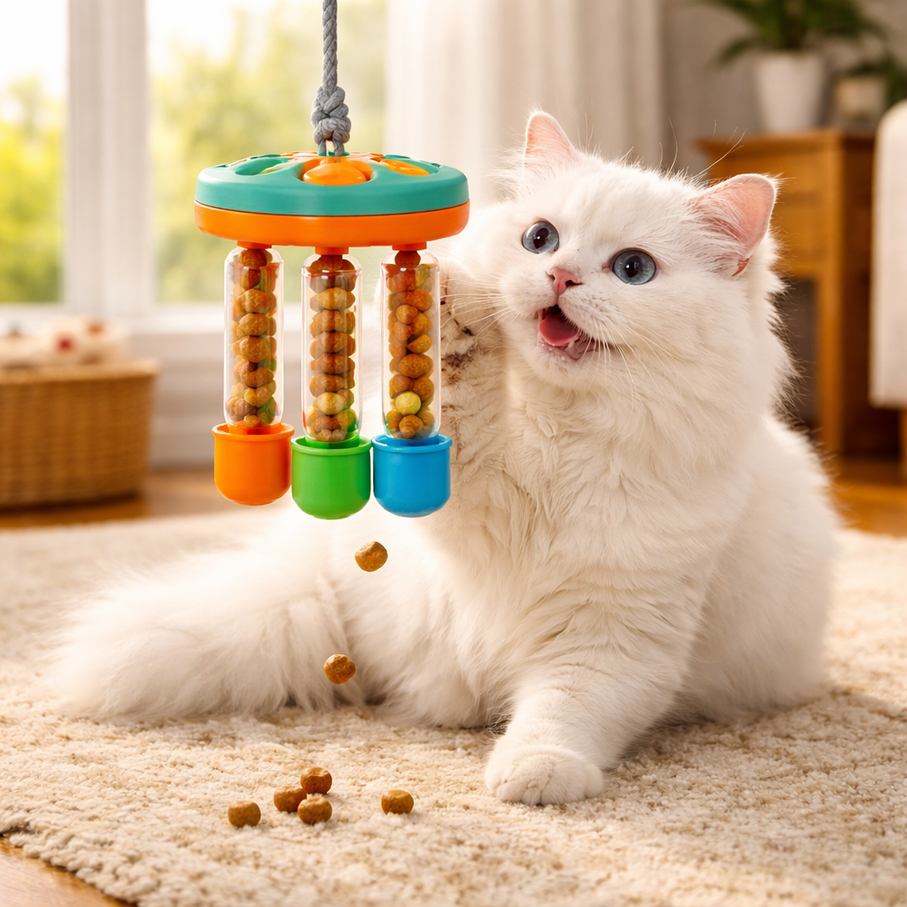 Cat enrichment toys for indoor cats including interactive and puzzle toys for mental stimulation