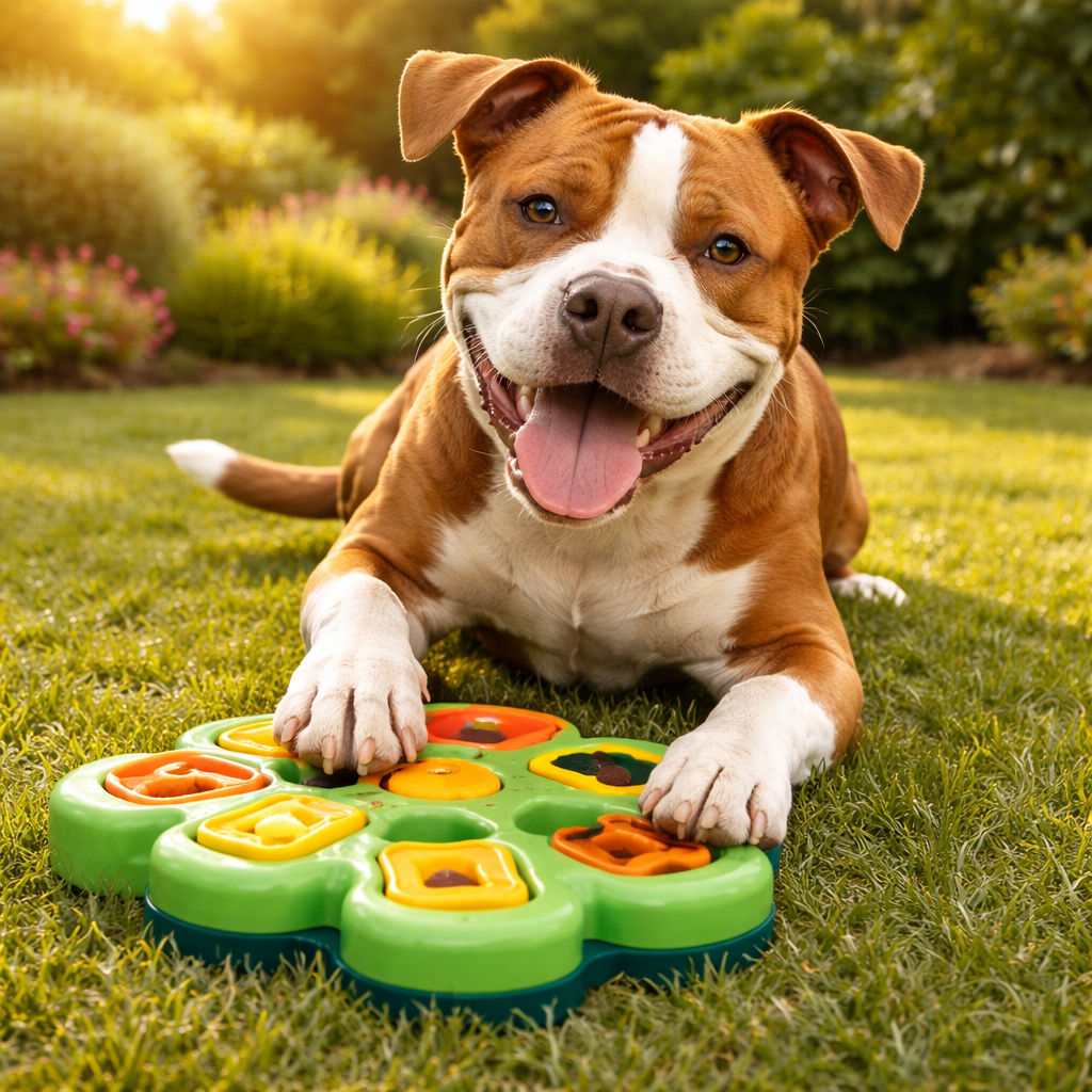 Dog enrichment toys including puzzle toys and interactive feeders for mental stimulation and reducing boredom